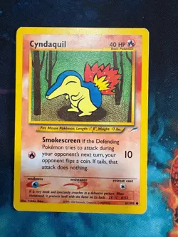 Cyndaquil 61/105 Common Neo Destiny Unlimited Pokemon MP 2002 Vintage WOTC - Image 1