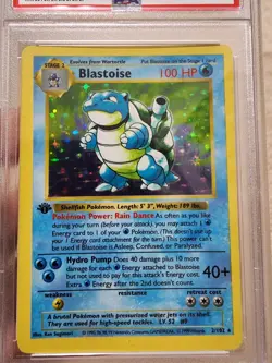 1999 POKEMON BASE SET 1ST EDITION #2 BLASTOISE HOLO PSA 8 - Image 5