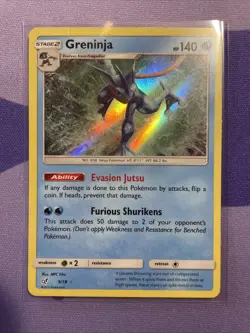 Pokemon TCG Greninja Holo Rare 9/18 Detective Pikachu MP - Image 1