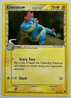 Croconaw “Delta” 27/101 (MP) Uncommon EX Series: Dragon Frontiers 2006 Pokemon - Image 1