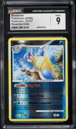 CGC 9 - Pokemon Blastoise Reverse Holo - Platinum - 2/127 - Image 1