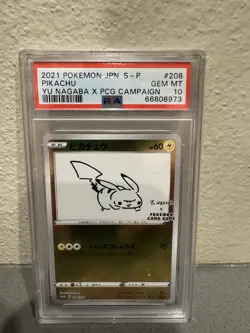 2021 Pokemon PSA 10 Pikachu JPN. S-P Yu Nagaba X PCG Campaign 208/S-P - Image 1