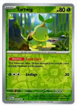 Pokemon TCG Scarlet & Violet Temporal Forces Turtwig 010/162 Reverse Holo Common - Image 1