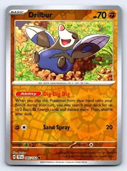 Pokemon TCG Temporal Forces Reverse Holo Drilbur 085/162 Common - Image 1