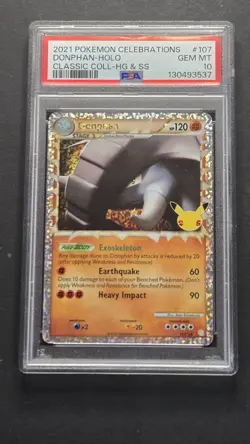 PSA 10 Donphan Prime 107/123 Celebrations Classic Collection Pokemon 2021 - Image 1