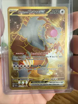 Pokemon Bloodmoon Ursaluna EX 222/167 Gold Secret Rare Twilight Masquerade NM - Image 1