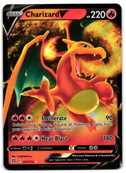 Charizard V 017/172 - Brilliant Stars Rare V Pokemon TCG Holo - LP Card - Image 1