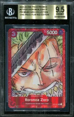 BGS 9.5 Roronoa Zoro ST01013 Premium Card Collection One Piece Film Red - Image 1