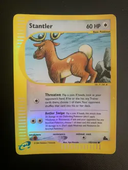 Pokemon Card Stantler REVERSE HOLO - 102/144 Skyridge ENG- EXC - Image 3