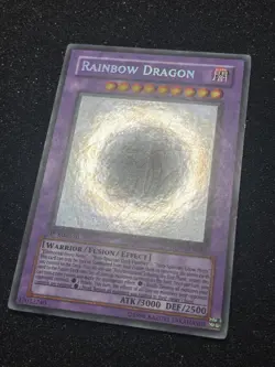 Yugioh Rainbow Dragon GLAS-EN036 1st Chaos Neos Misprint Ghost Rare - Image 2