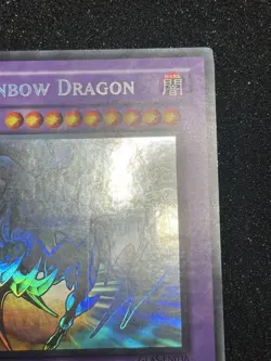 Yugioh Rainbow Dragon GLAS-EN036 1st Chaos Neos Misprint Ghost Rare - Image 4