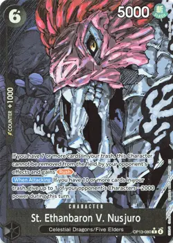 One Piece St. Ethanbaron V. Nusjuro Alt Art #OP13-080 Carrying On His Will NM - Image 1