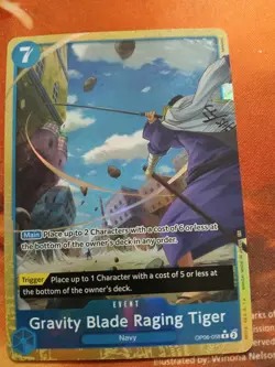 Gravity Blade Raging Tiger OP06-058 Rare Alt. One Piece PRB02 “The Best vol.2” - Image 1
