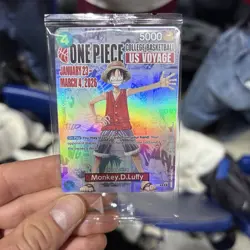 One Piece College Basketball US Voyage Monkey D. Luffy Trading Card Sealed - Image 2