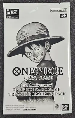 One Piece OP13 3rd Anniversary Treasure Campaign Promo Pack ENGLISH LOT OF 3 - Image 1