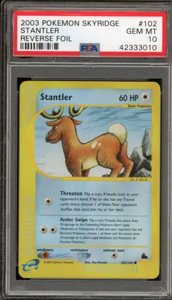 Pokemon Stantler Skyridge Reverse Holo #102 PSA 10 Gem Mint - Image 1