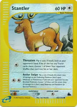 Stantler - 102/144 - Pokemon Skyridge Reverse Holo Rare Card NM - Image 1