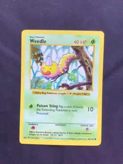 Pokemon Cards: Base Set Shadowless Common: Weedle 69/102 - Image 1