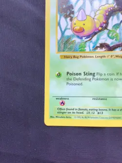 Pokemon Cards: Base Set Shadowless Common: Weedle 69/102 - Image 5