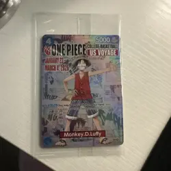 One Piece Monkey D. Luffy US College Basketball Promo Card RUTGERS - Image 2