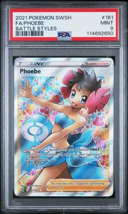 PSA 9 Mint Phoebe SWSH Battle Styles Full Art Pokemon Card 161/163 - Image 1