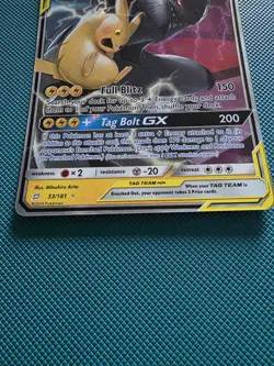 Pokemon TCG Sun & Moon Pikachu Zekrom GX 33/181 Tag Team Card NM - Image 3