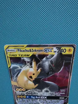 Pokemon TCG Sun & Moon Pikachu Zekrom GX 33/181 Tag Team Card NM - Image 4