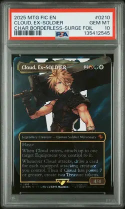 2025 MTG FINAL FANTASY COMMANDER #0210 CLOUD, EX-SOLDIER PSA 10 - Image 1