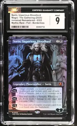 SORIN, IMPERIOUS BLOODLORD Innistrad Remastered Borderless Foil Mythic CGC 9 MTG - Image 1