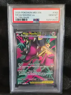 2025 POKEMON MEG EN-MEGA EVOLUTION ULTRA RARE #162 MEGA MAWILE EX PSA 10 - Image 1