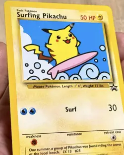 Pokemon Surfing Pikachu WOTC 2001 Promo #28 Double Ink ERROR Misprint. - Image 3