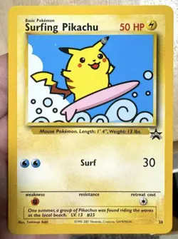Pokemon Surfing Pikachu WOTC 2001 Promo #28 Double Ink ERROR Misprint. - Image 4