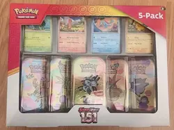 Pokemon TCG Scarlet & Violet 151 5-Pack of Mini Tins and 4 Promo Bundle- Sealed - Image 1