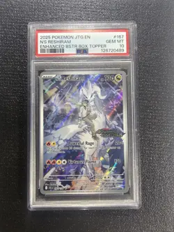 2025 Pokemon EN Journey Together N's Reshiram Stamped Box Topper #167 PSA 10 - Image 1