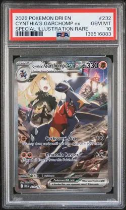 2025 POKEMON DRI EN-DESTINED RIVALS #232 CYNTHIA'S GARCHOMP EX PSA 10 - Image 1