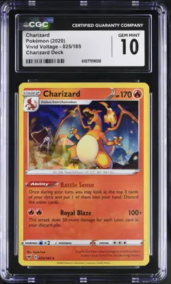 CGC 10 GEM MINT Charizard Cracked Ice HOLO 025/185 Vivid Voltage Deck Pokemon - Image 1