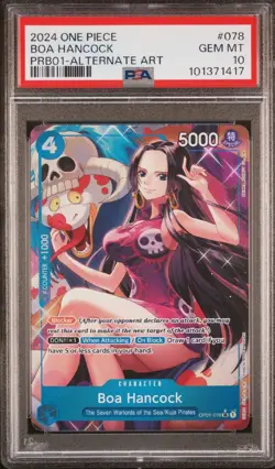 One Piece TCG Boa Hancock PRB01 OP01-078 Alt Art PSA 10 ENGLISH FREE SHIPPING - Image 1