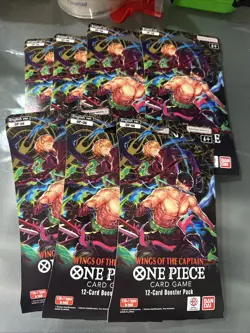 ONE PIECE OP-06 WINGS OF THE CAPTAIN SLEEVED BOOSTER BLISTER PACK - LOT OF 7 - Image 2