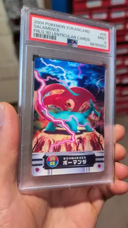 Pokemon PSA 9 Salamence 3D Zukancard Carddass Lenticular Card 2004 Japanese - Image 2