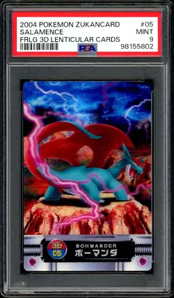 Pokemon PSA 9 Salamence 3D Zukancard Carddass Lenticular Card 2004 Japanese - Image 4
