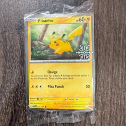 Pokemon 2025 Holiday Advent Calendar Stamped Promo Card Pikachu 025/165 (Sealed) - Image 1