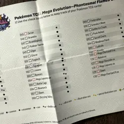 Pokemon Phantasmal Flames Trainer Tips Card + Check List - Mega Charizard NM - Image 4