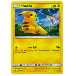 2017 Pokemon Pikachu 28/73 Shining Legends Cracked Ice Holo Card TCG - Image 1