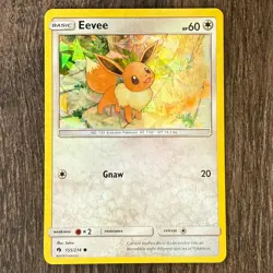Pokemon TCG Eevee 155/214 Lost Thunder Cracked Ice Holo Card - Image 1