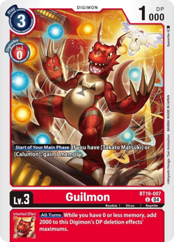 1x BT19-007 Guilmon Special Booster 2.5 Digimon Card Game x1 - Image 1