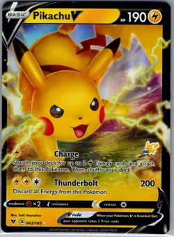 Pikachu V - Pikachu Stamped 043/185 Battle Academy 2022 - Pokemon Card - NM - Image 1