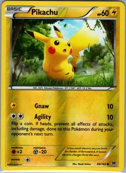 Pikachu 48/162 Reverse Holo XY - BREAKthrough - Pokemon Card - NM - Image 1