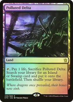Polluted Delta Foil Khans of Tarkir NM MTG - Image 1