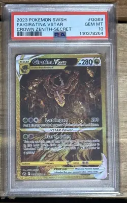 2023 POKEMON SWORD & SHIELD CROWN ZENITH SECRET FULL ART/GIRATINA VSTAR PSA 10 - Image 1