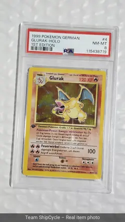 Glurak 4102 PSA 8 Base Set 1st Edition Holo Rare German Pokemon NMMT K G2U - Image 3